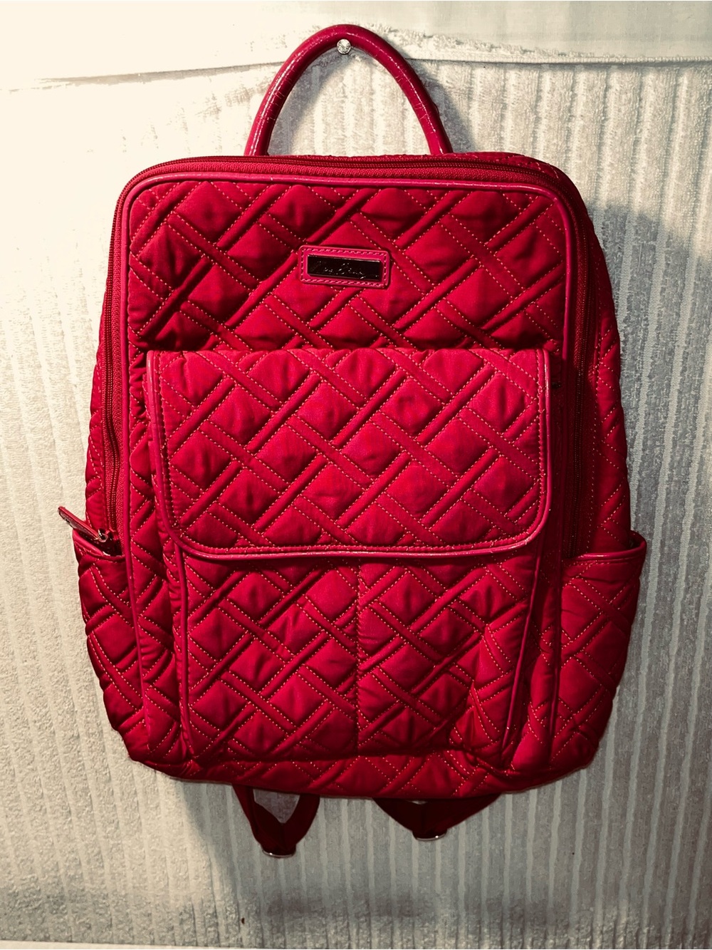 Vera Bradley Red Quilted Backpack – Large Multi-Pocket Bag